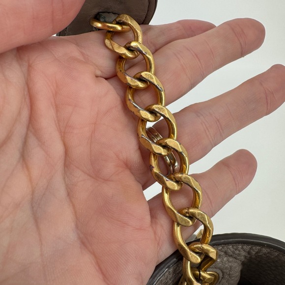 Tory Burch Chelsea Slouchy Tote in Grey Heron Pebbled Leather Shoulder Bag - Picture 10 of 15